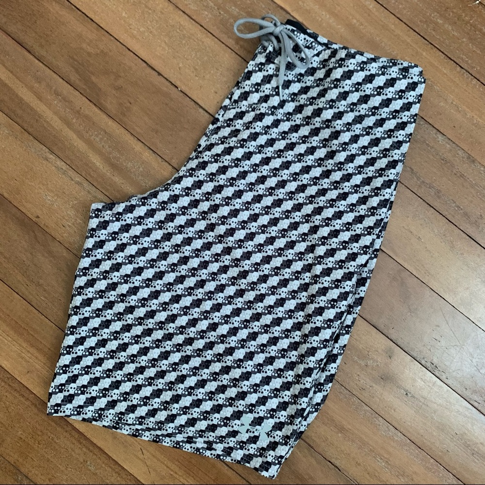 Under Armour Black and White Checkered Swim Board Shorts